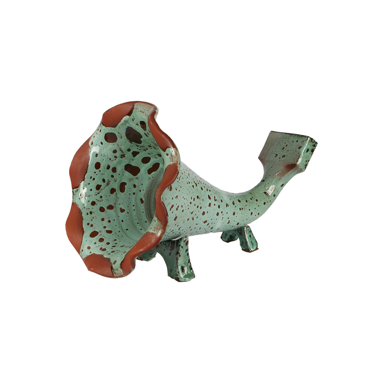 Green Speckled Horn Ceramic Phone Amplifier – Clay Spire