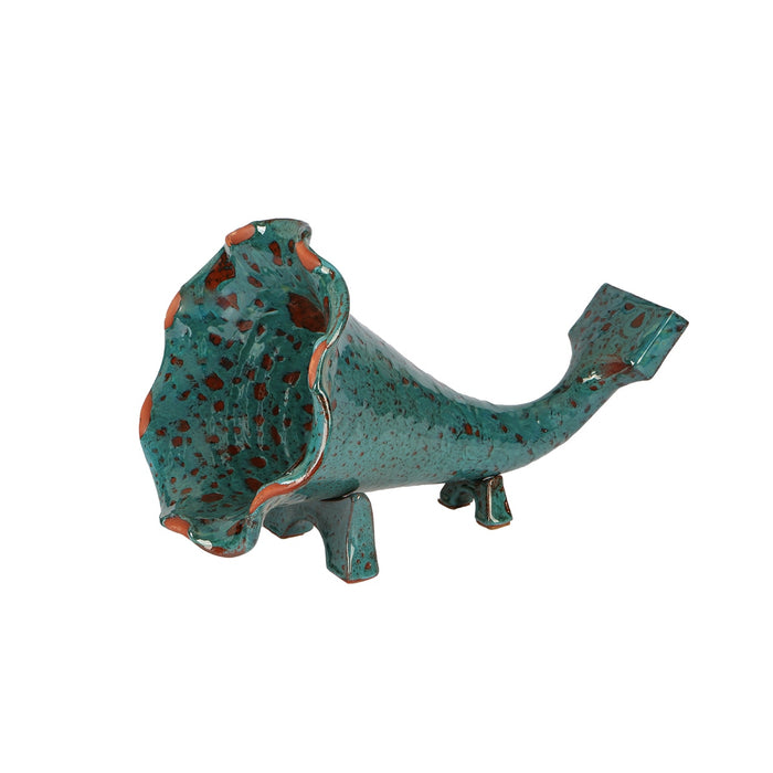 Amplificador de teléfono de cerámica turquesa volcánica: un regalo artesanal y considerado