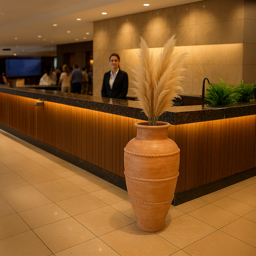 Triple Band Garden Style Terracotta Planter