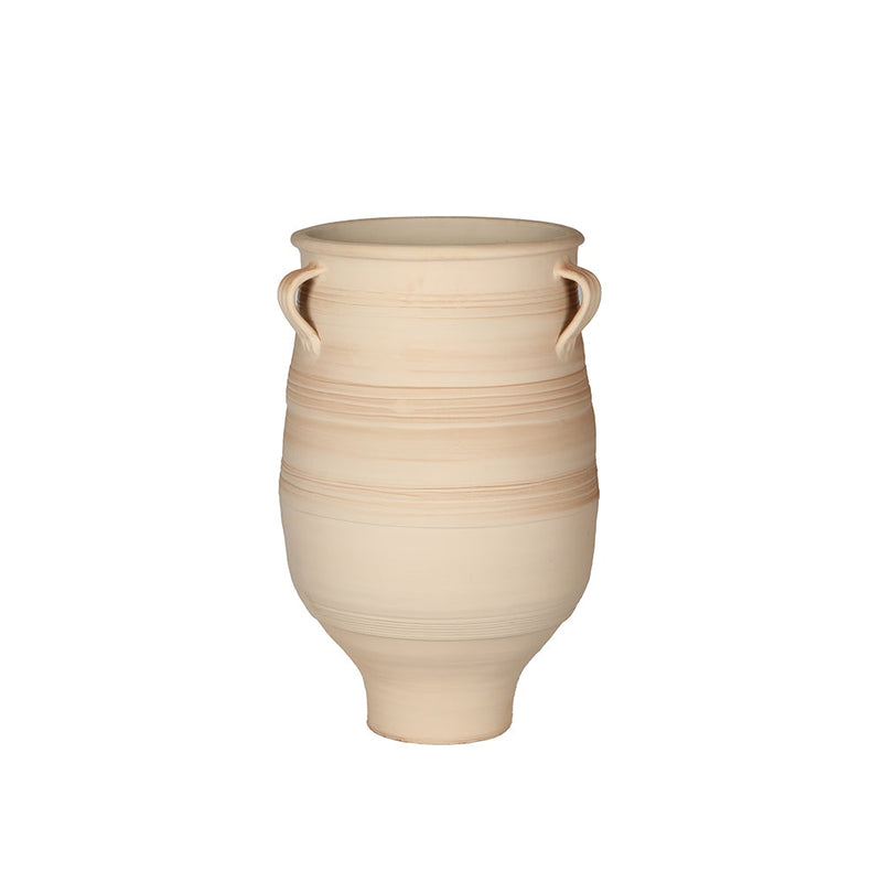 Soft curve garden style white terracotta decorative planter, handmade by Clayspire.
