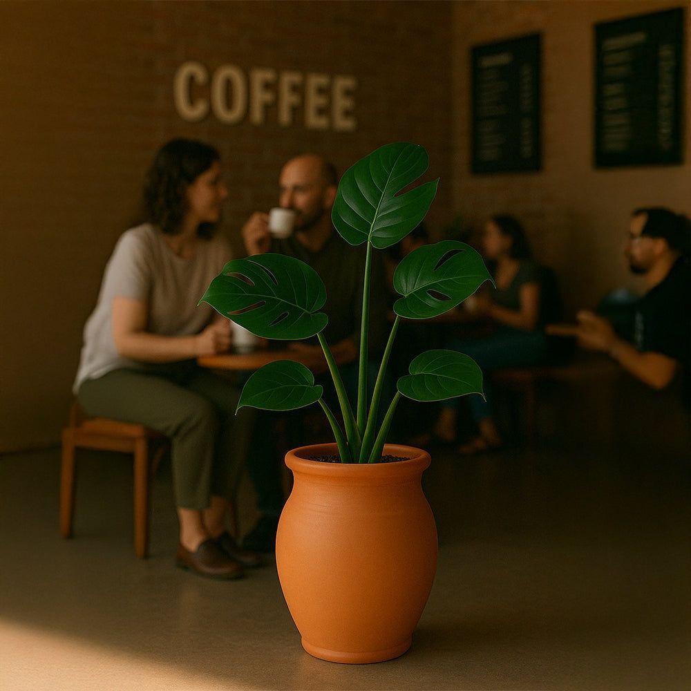 Curved Body Lip Rim Garden Style Terracotta Planter