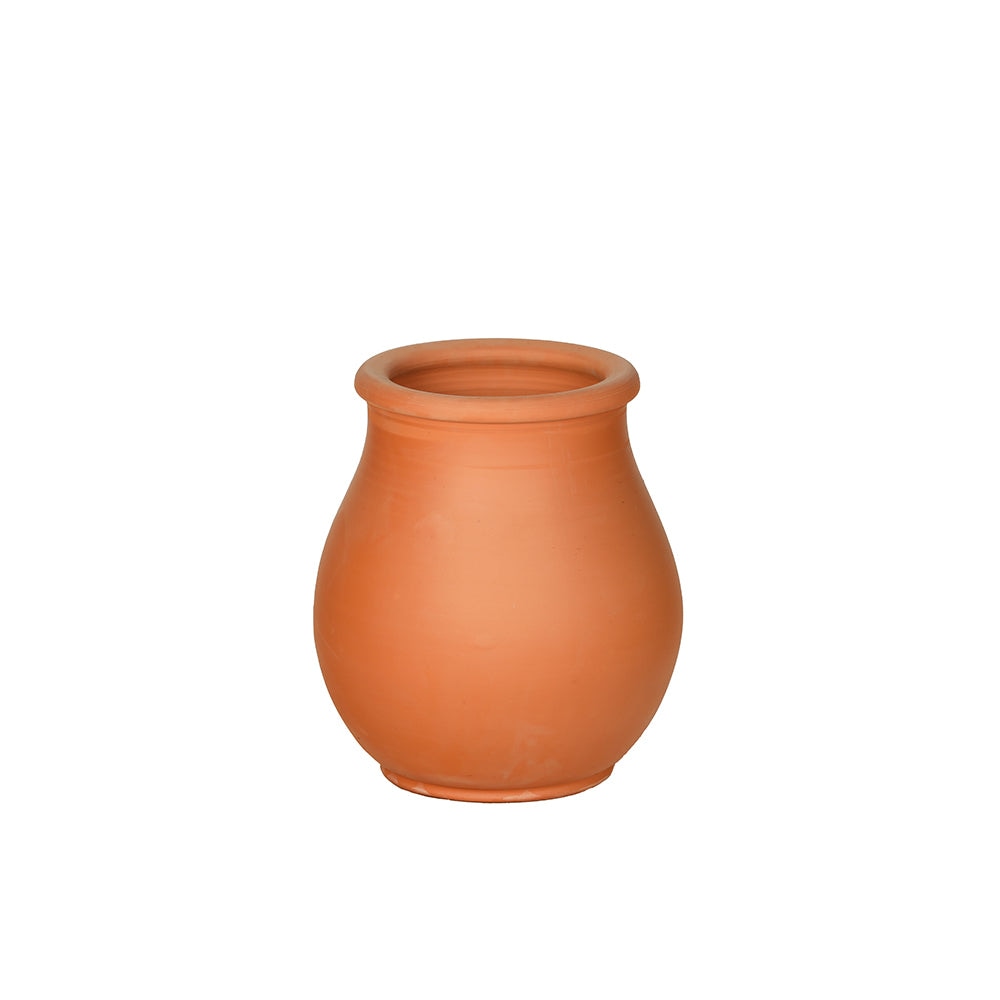 Curved body lip rim garden style terracotta planter, handmade by Clayspire.