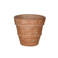 Brushed cone rustic terracotta decorative planter, handmade by Clayspire.
