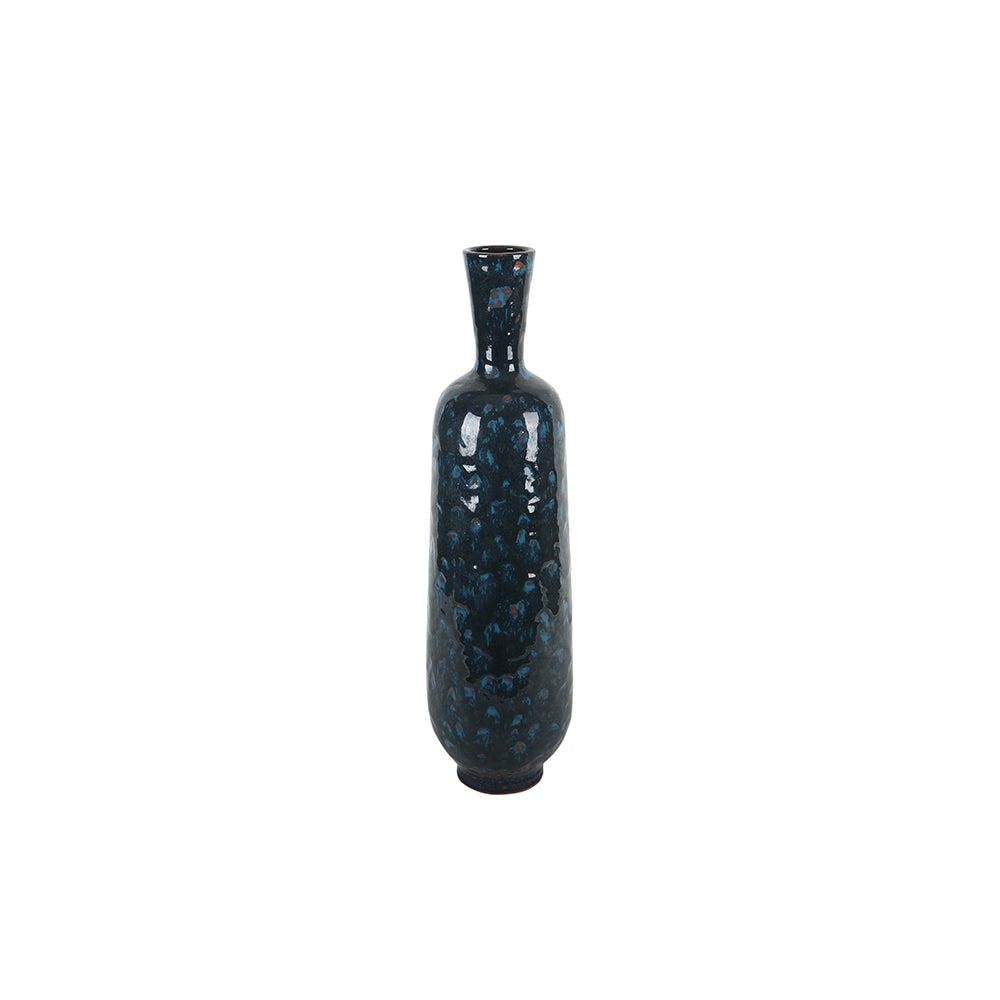 Deep Blue Textured Ceramic Vase