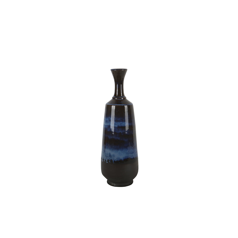 Ombre Midnight Blue Ceramic Vase