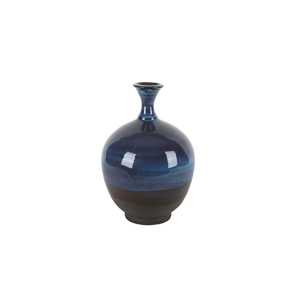 Gradient Indigo Rounded Decorative Ceramic Vase