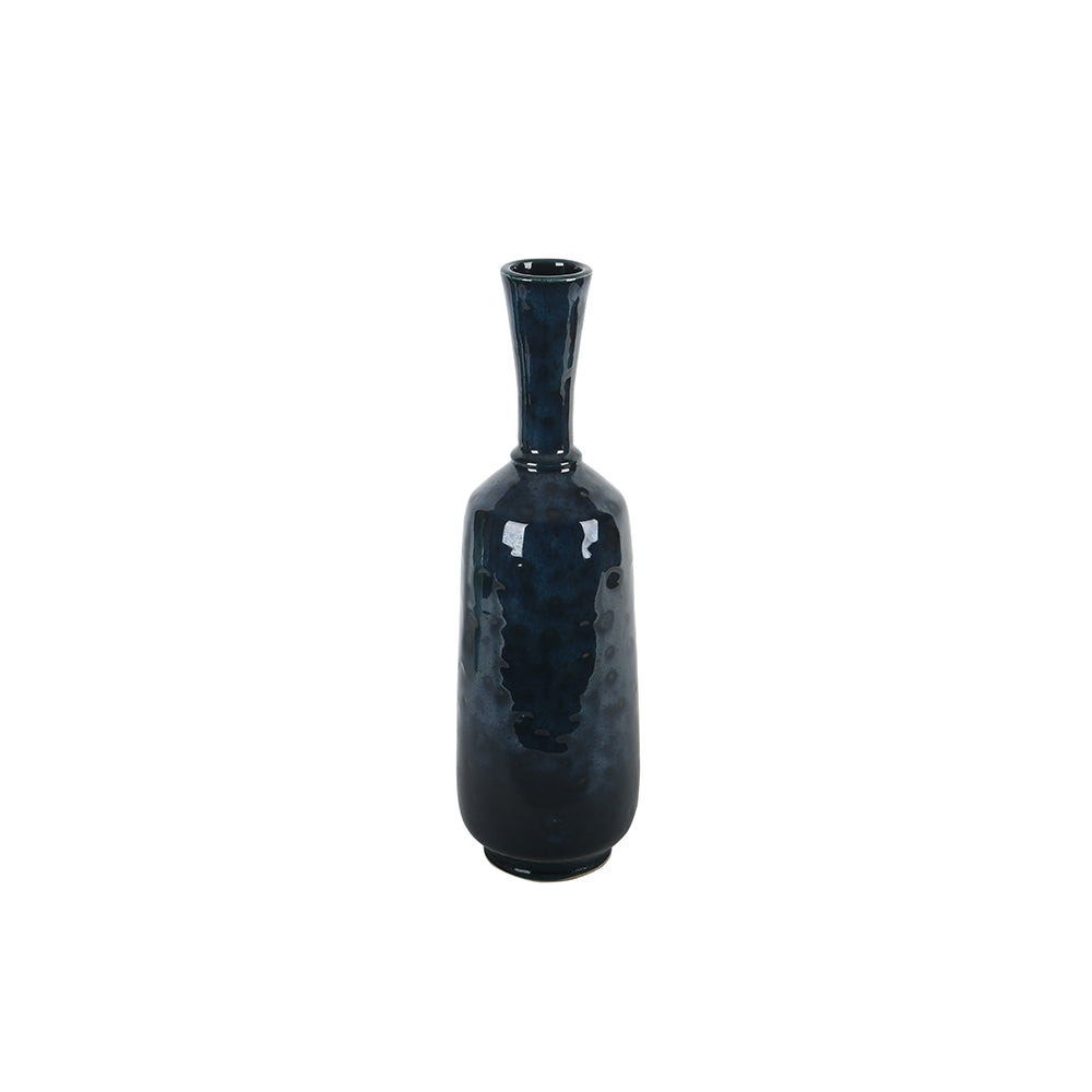 Navy Bottle Decorative Ceramic Vase