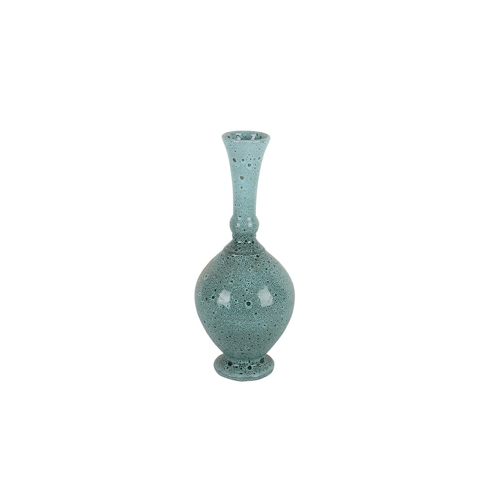Turquoise Long Neck Decorative Ceramic Vase