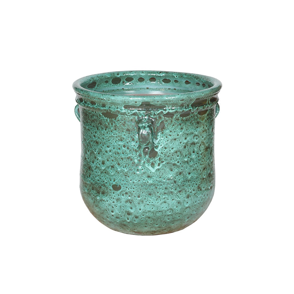 glazed ceramic flower pots Verdigris Patina Ceramic Flower Pot – Clay Spire
