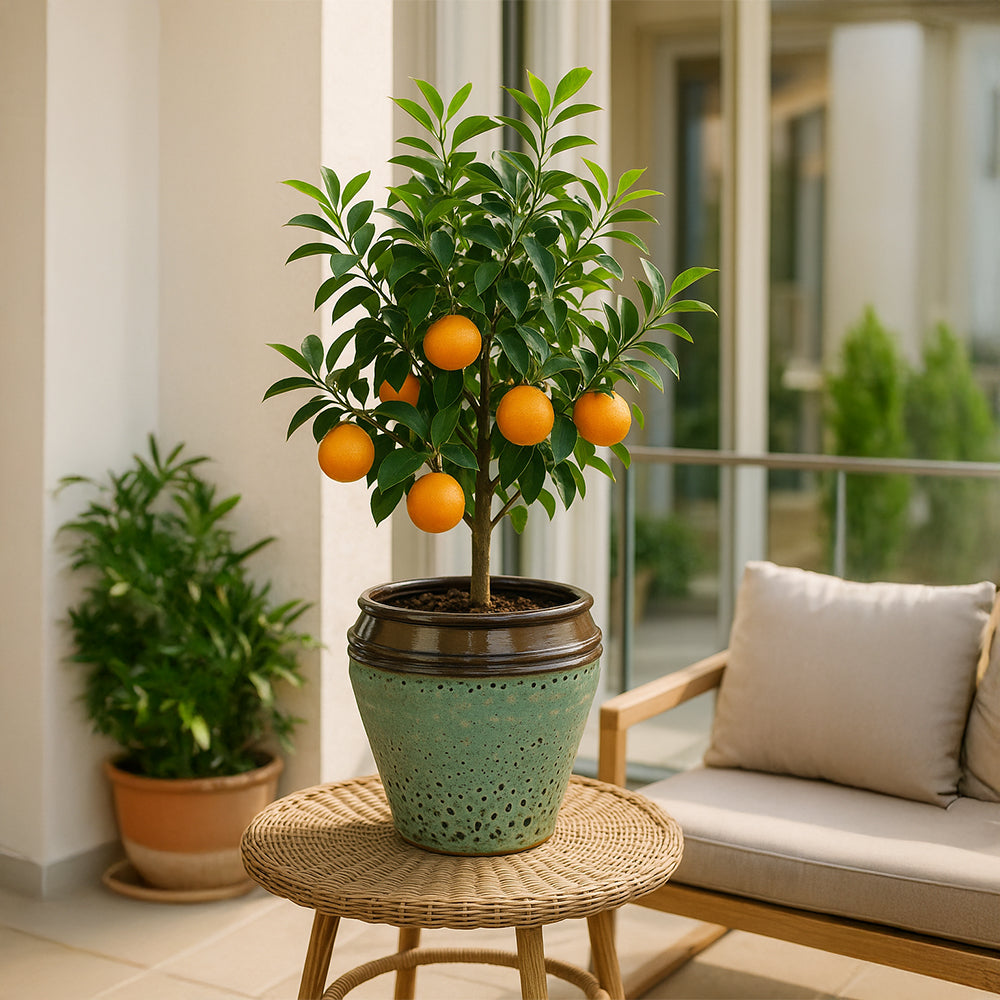 Maceta de cerámica de bronce musgoso