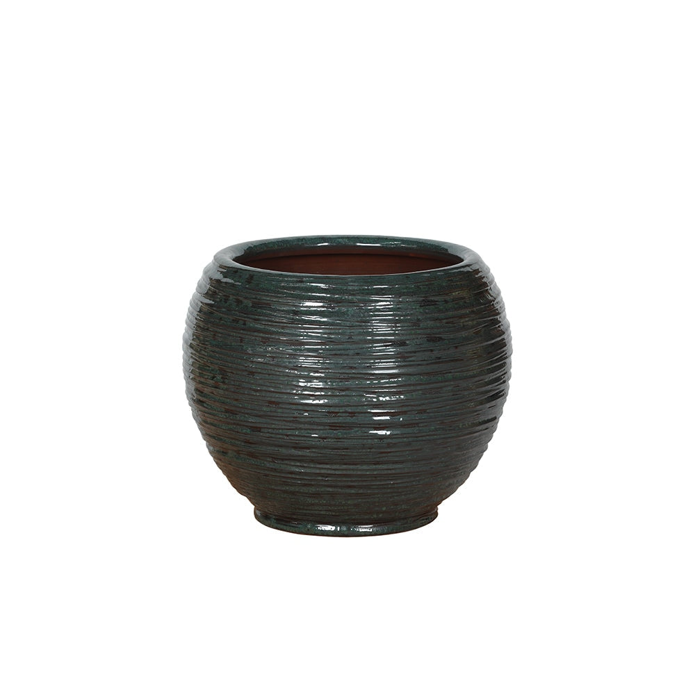 Maceta de cerámica con forma de globo forestal