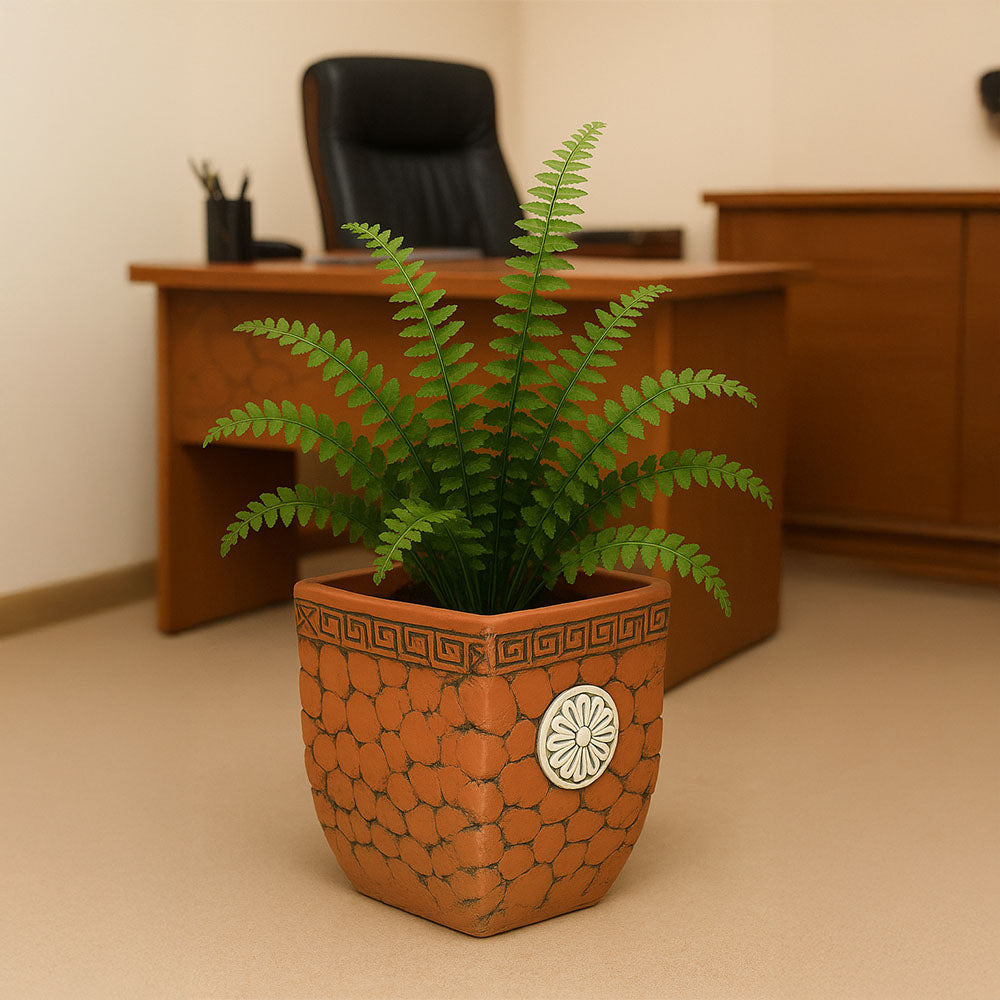 Maceta de terracota con medallón del Egeo