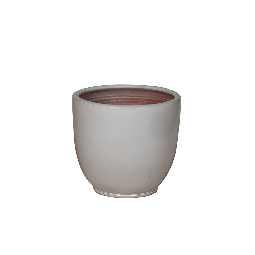 Maceta de cerámica blanca marfil