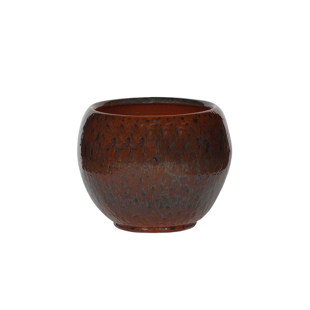 Maceta de cerámica de lava obsidiana