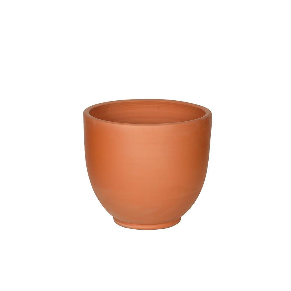 Abgerundeter, breiter Terrakotta-Blumentopf