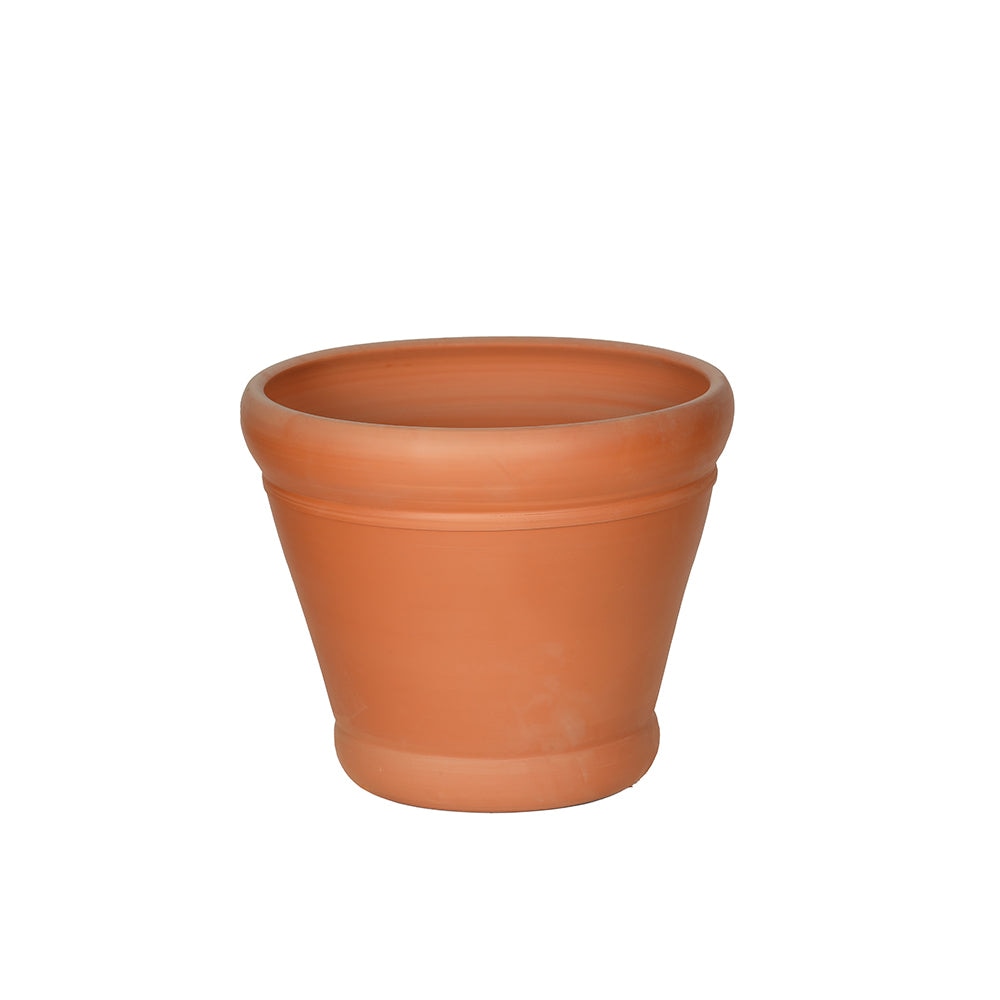 Breitrandiger Terrakotta-Blumentopf