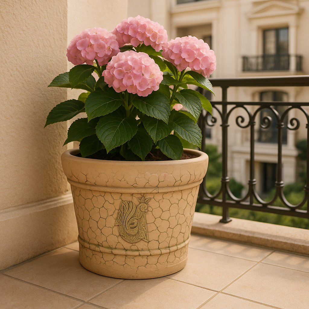 Beige Peacock Terracotta Outdoor Planter