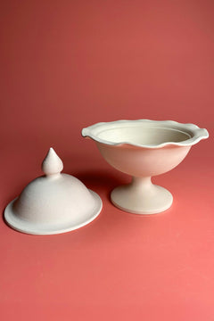 Footed Candy Bowl Ceramic Bisque