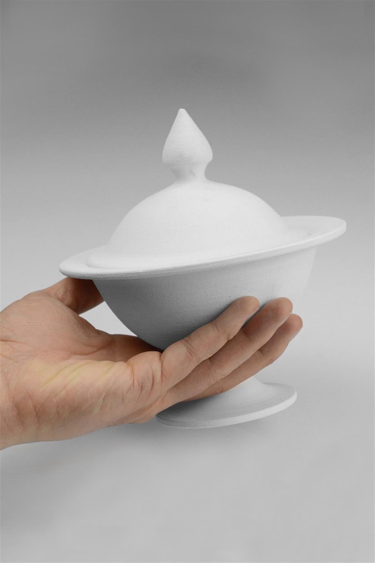 Footed Candy Bowl Ceramic Bisque
