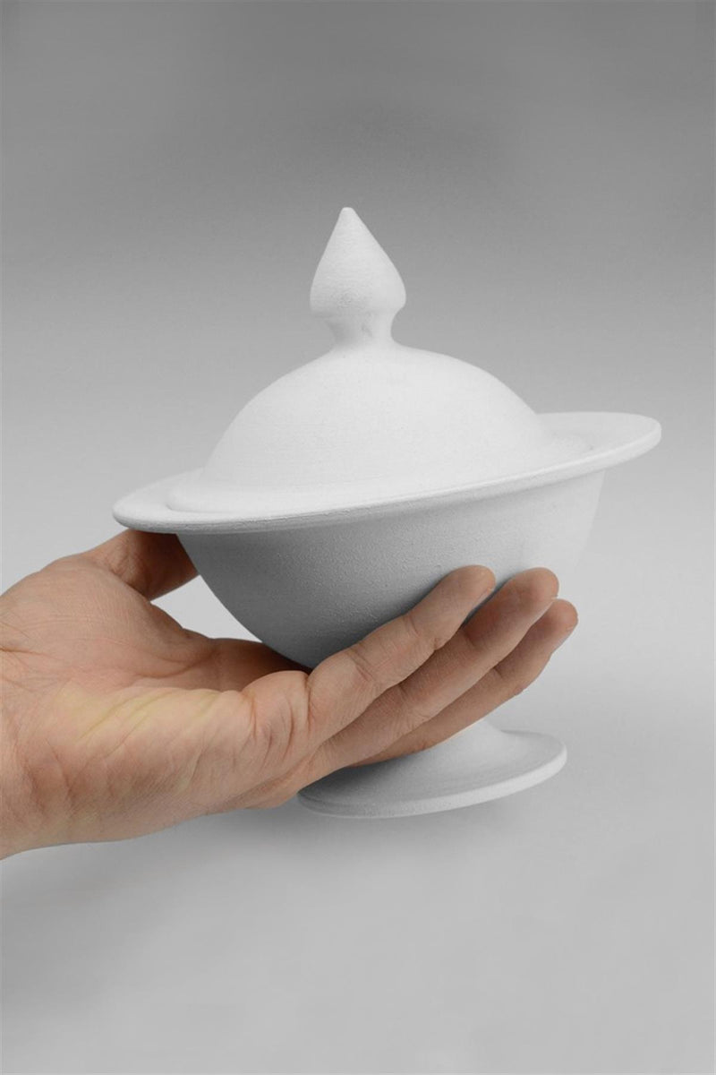 Footed Candy Bowl Ceramic Bisque