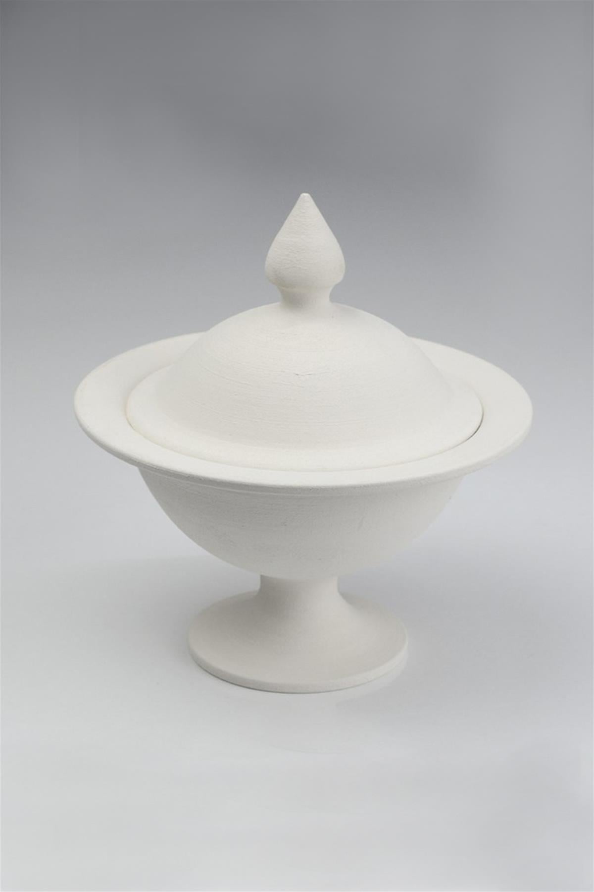 Footed Candy Bowl Ceramic Bisque