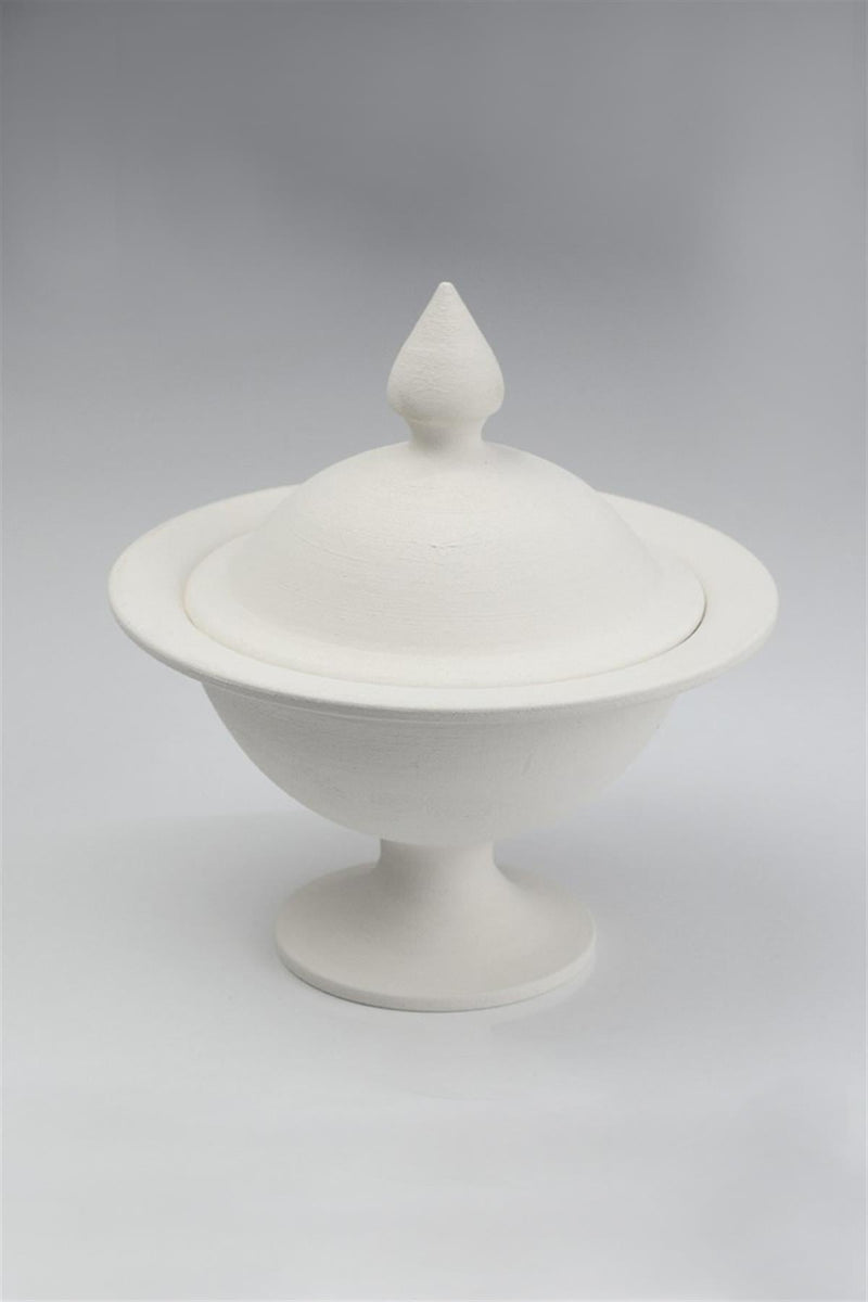 Footed Candy Bowl Ceramic Bisque