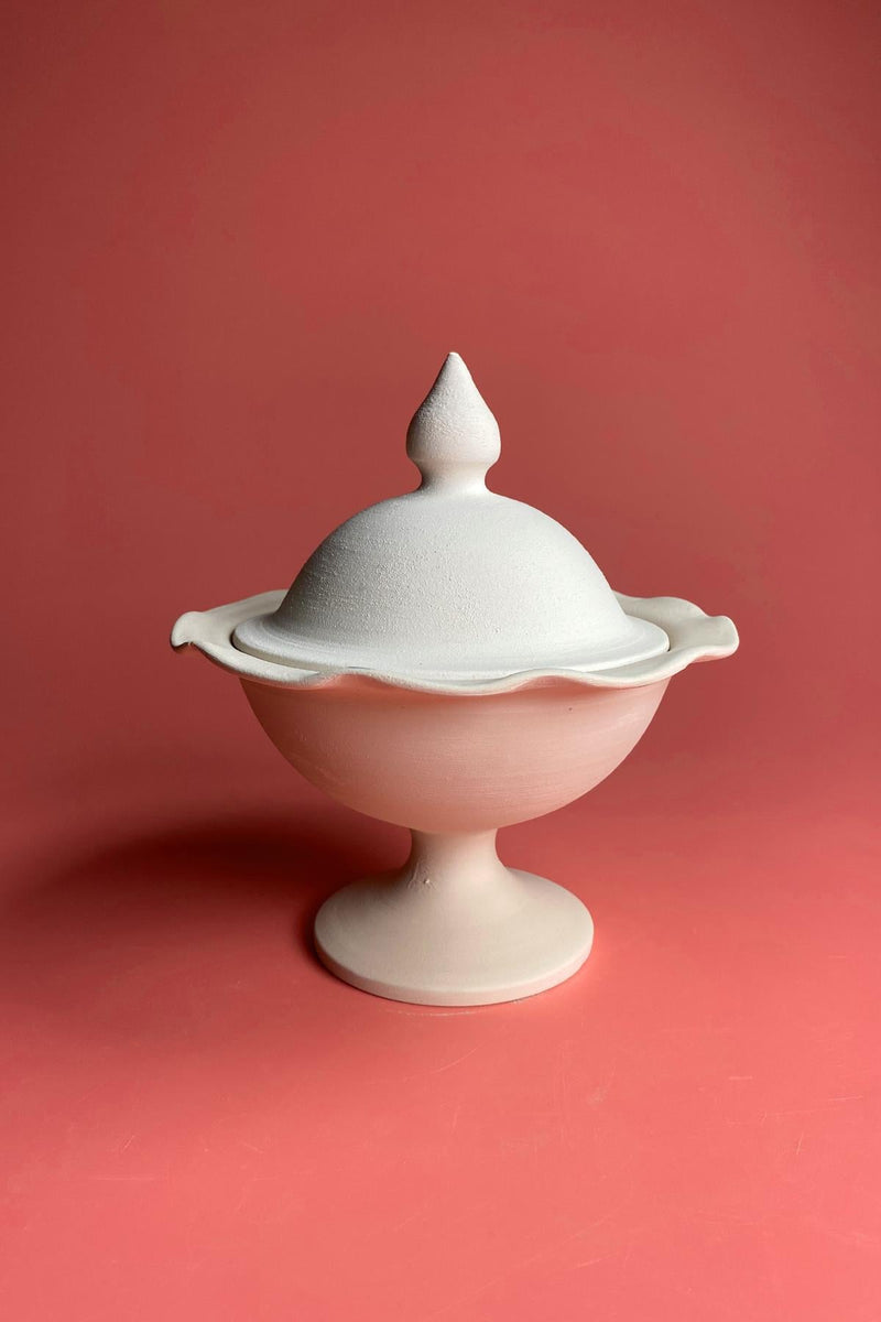 Footed Candy Bowl Ceramic Bisque