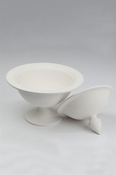 Footed Candy Bowl Ceramic Bisque