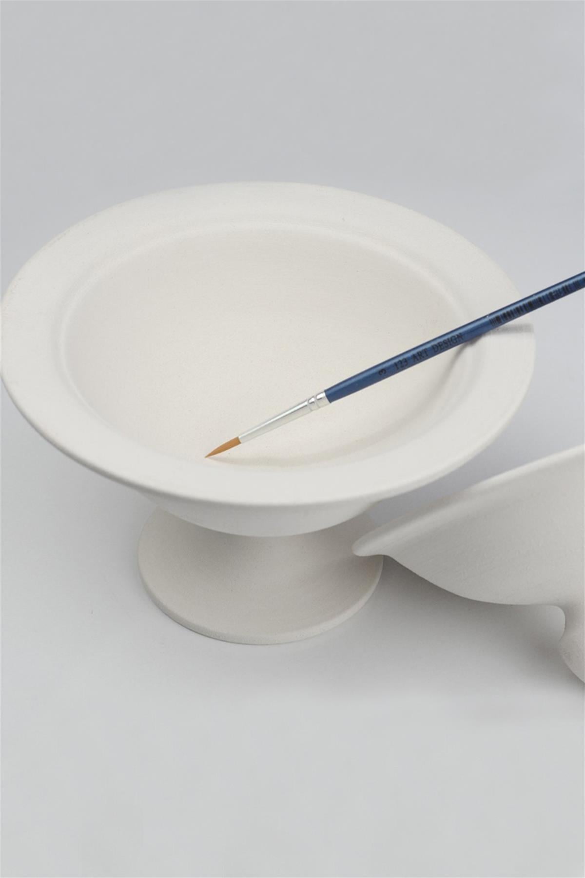 Footed Candy Bowl Ceramic Bisque