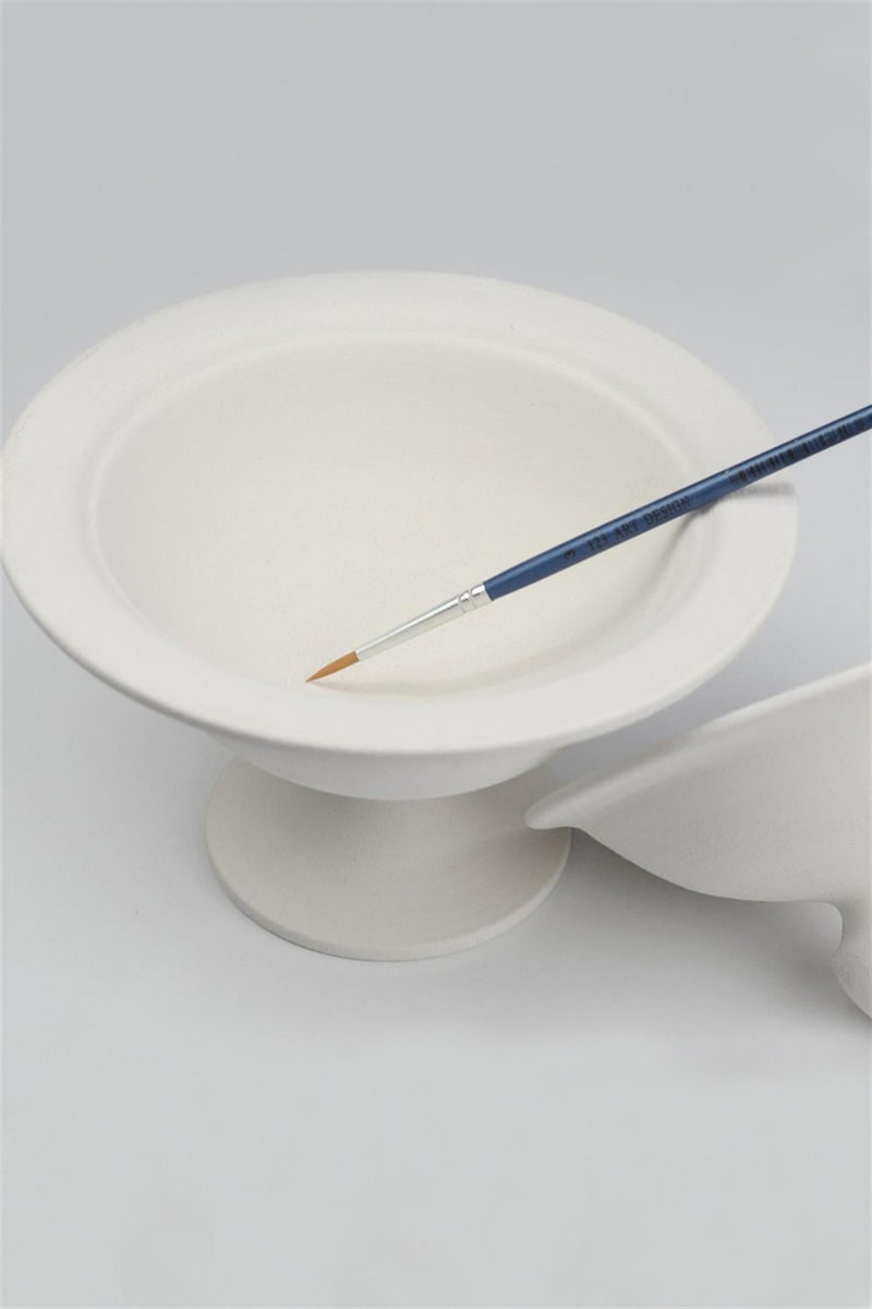 Footed Candy Bowl Ceramic Bisque