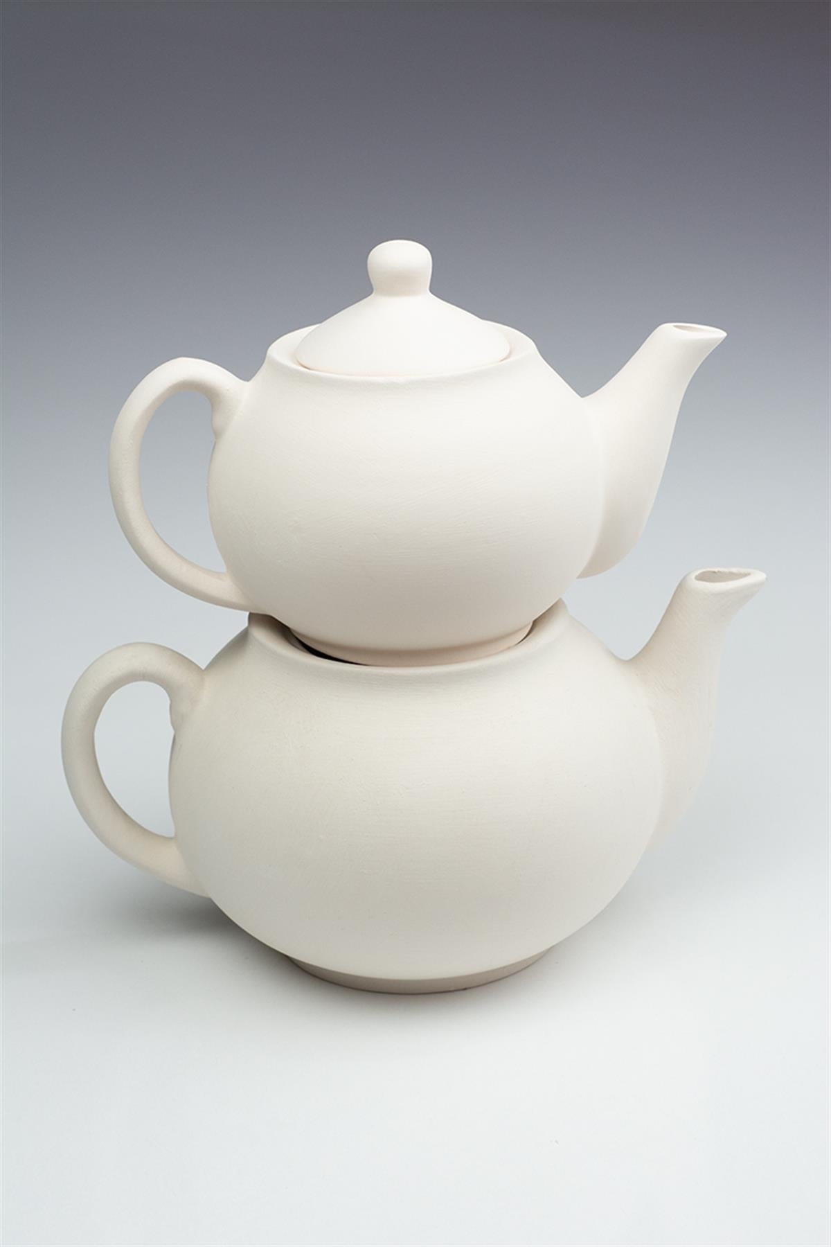 Traditional Teapot Set Ceramic Bisque