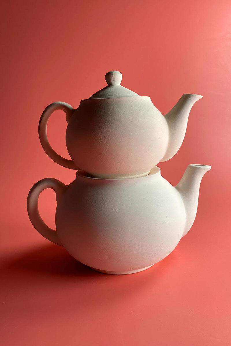 Traditional Teapot Set Ceramic Bisque