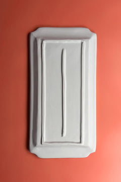 Decorative Patterned Rectangular Tray Ceramic Bisque