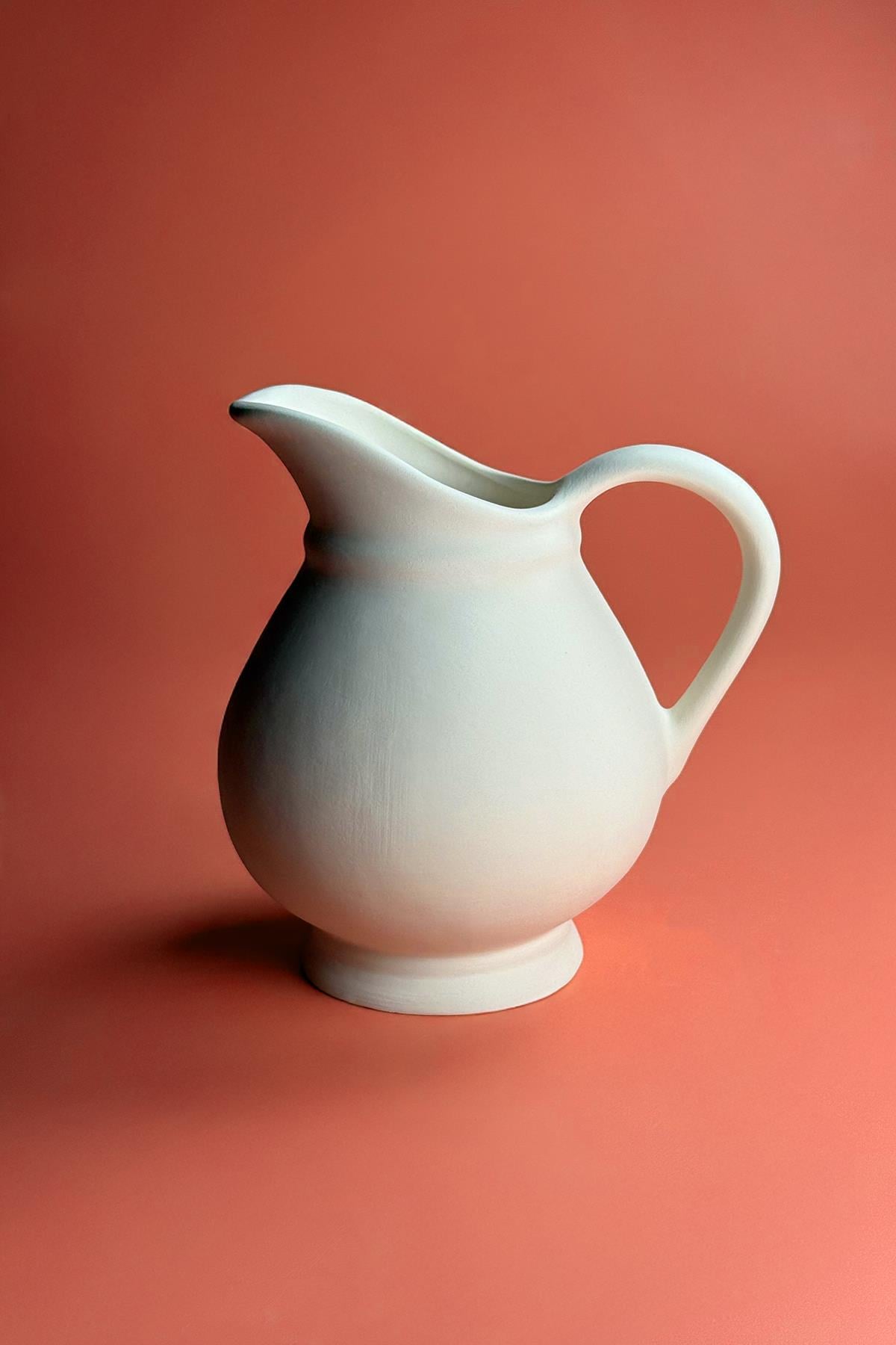XL Jug Pitcher Ceramic Bisque