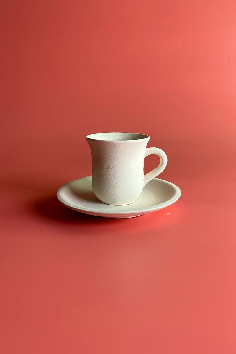 Elegant Coffee Cup Ceramic Bisque