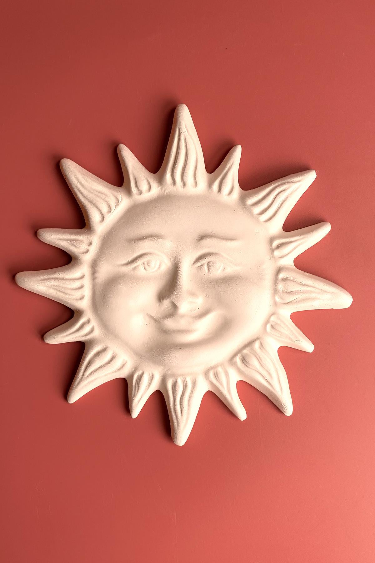 Sun Wall Decor Ceramic Bisque