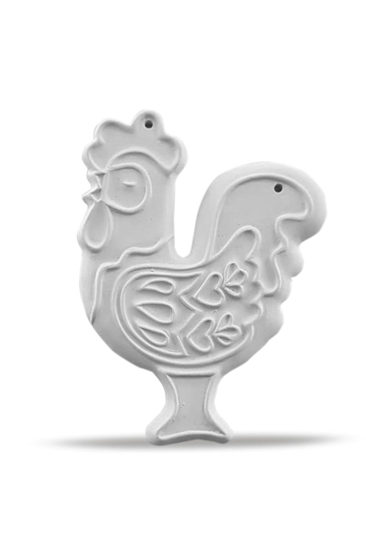 Rooster Plaque Ceramic Bisque