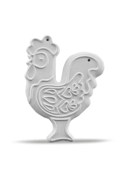 Rooster Plaque Ceramic Bisque