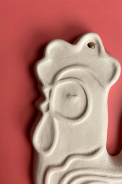 Rooster Plaque Ceramic Bisque