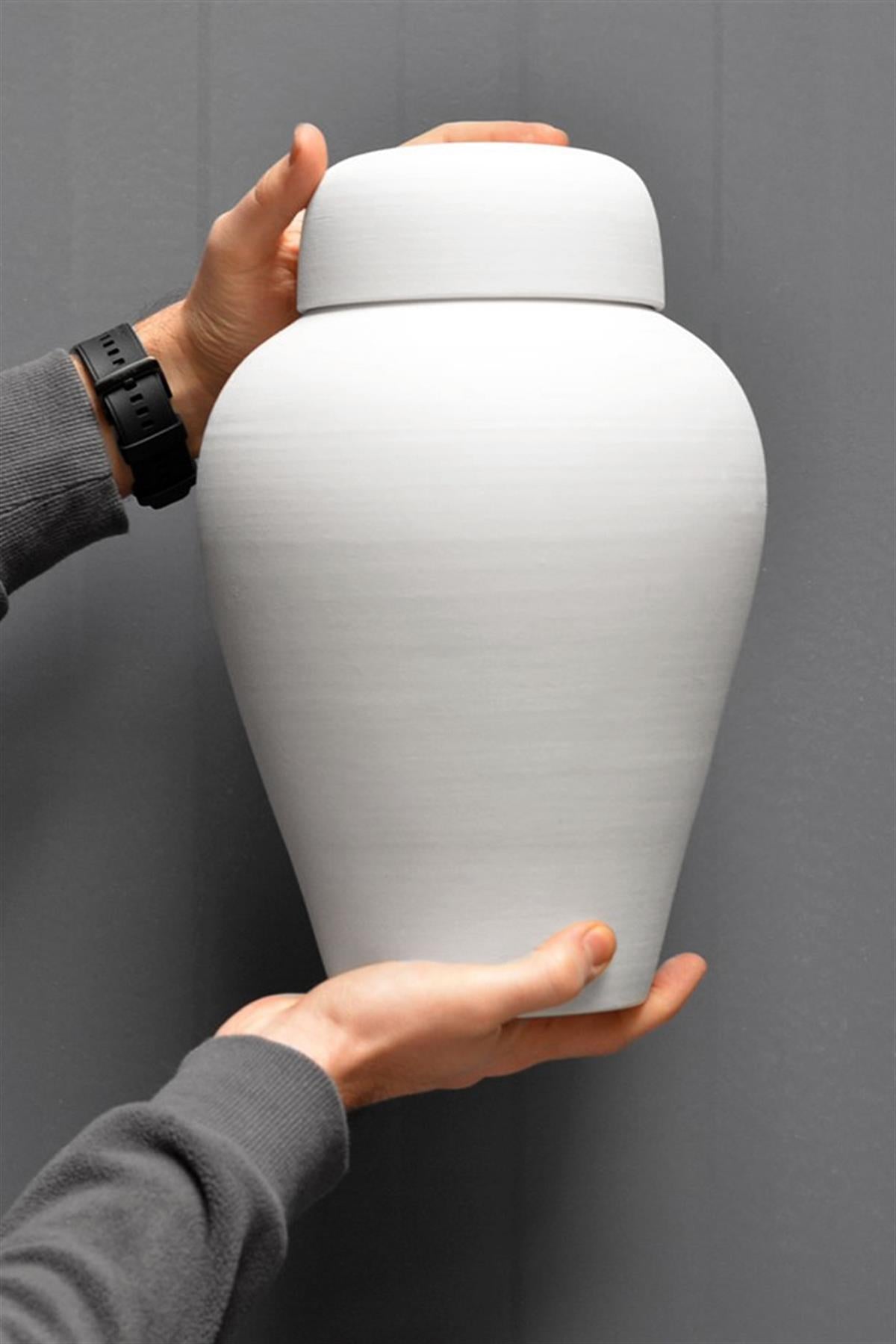 Lidded Jar (30Cm) Ceramic Bisque