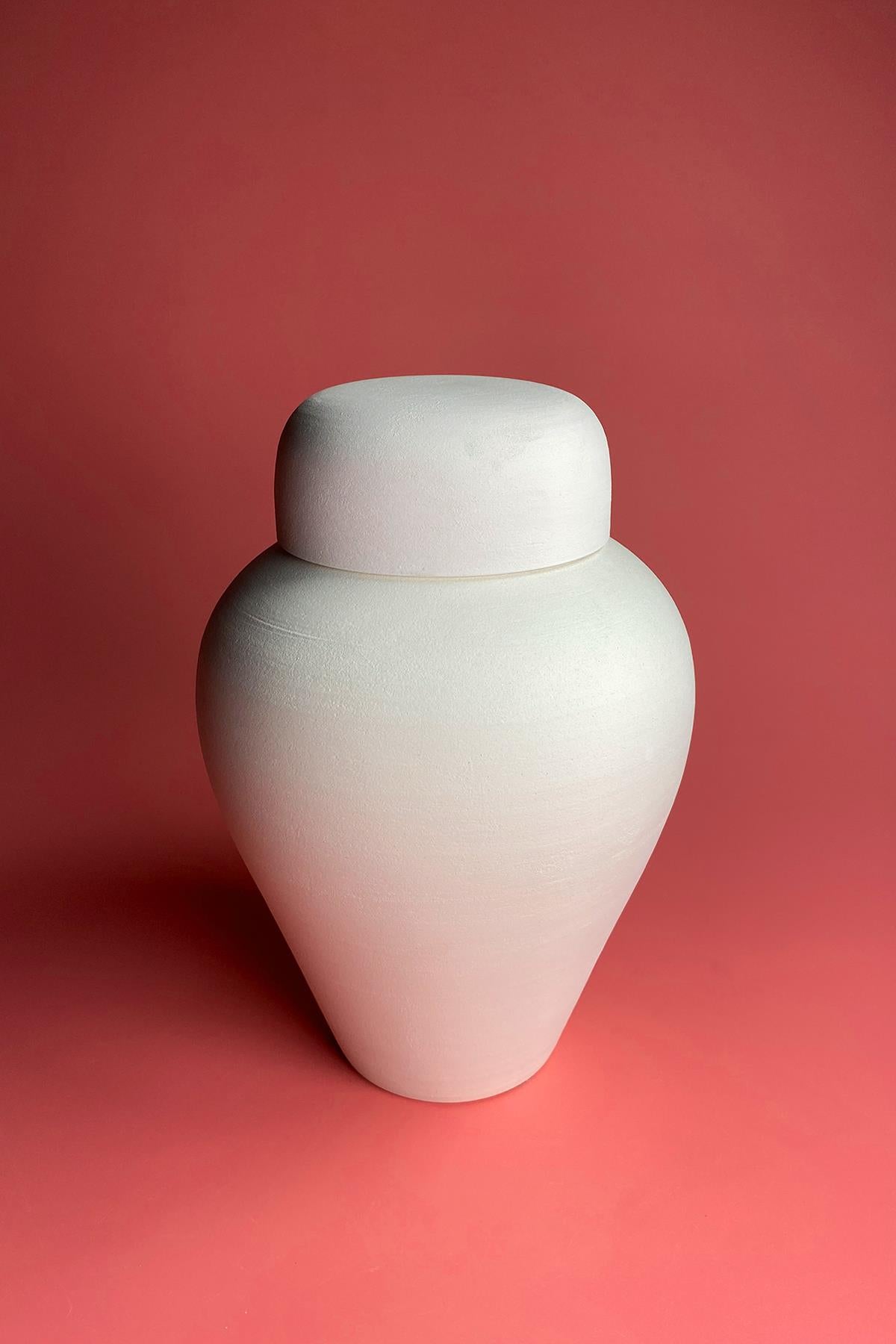 Lidded Jar (30Cm) Ceramic Bisque