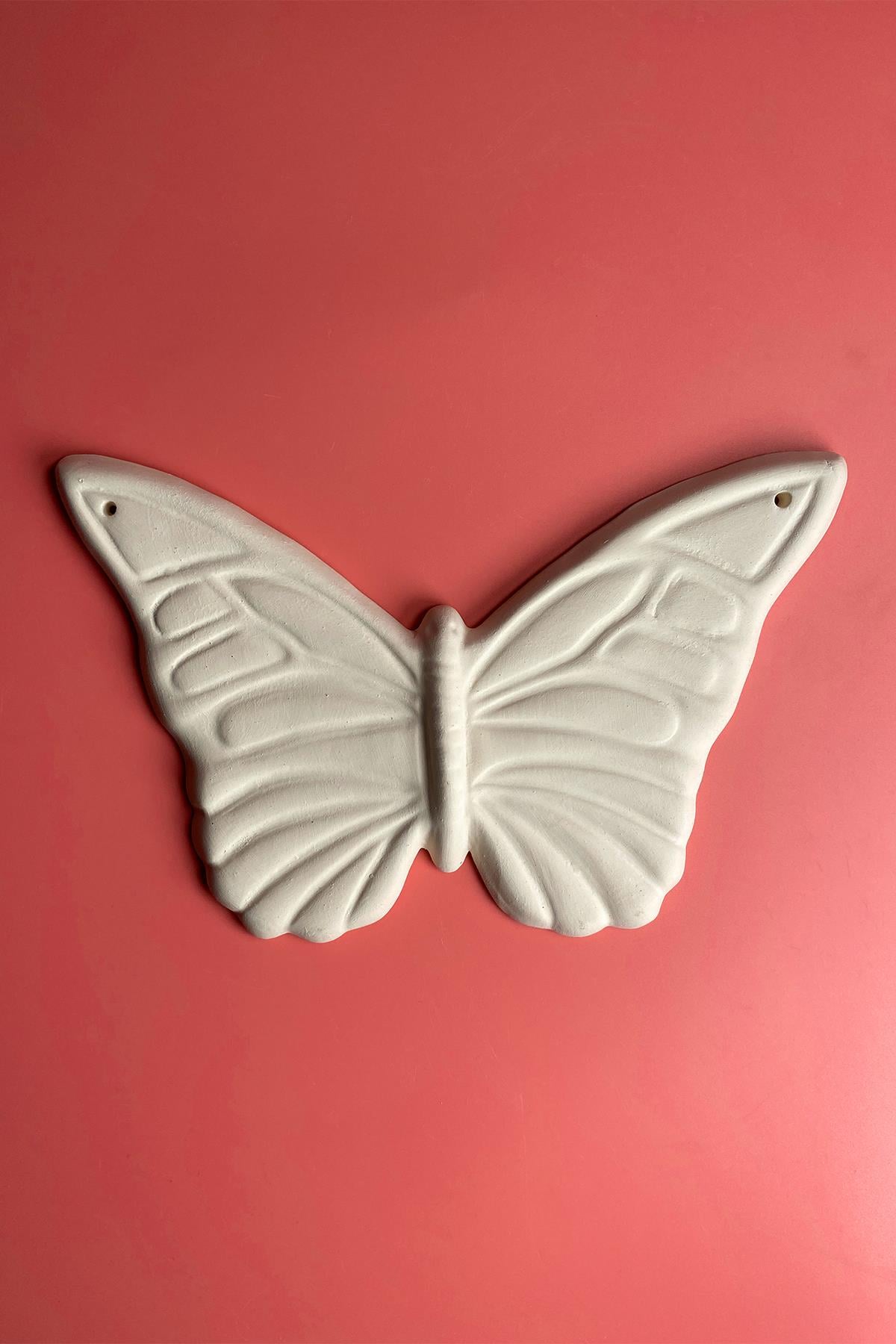 Butterfly Plaque Ceramic Bisque