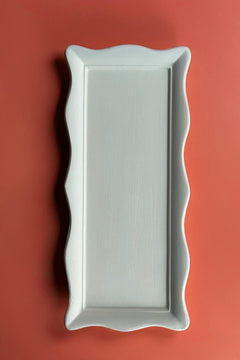 Wavy-Edged Ceramic Bisque Tray